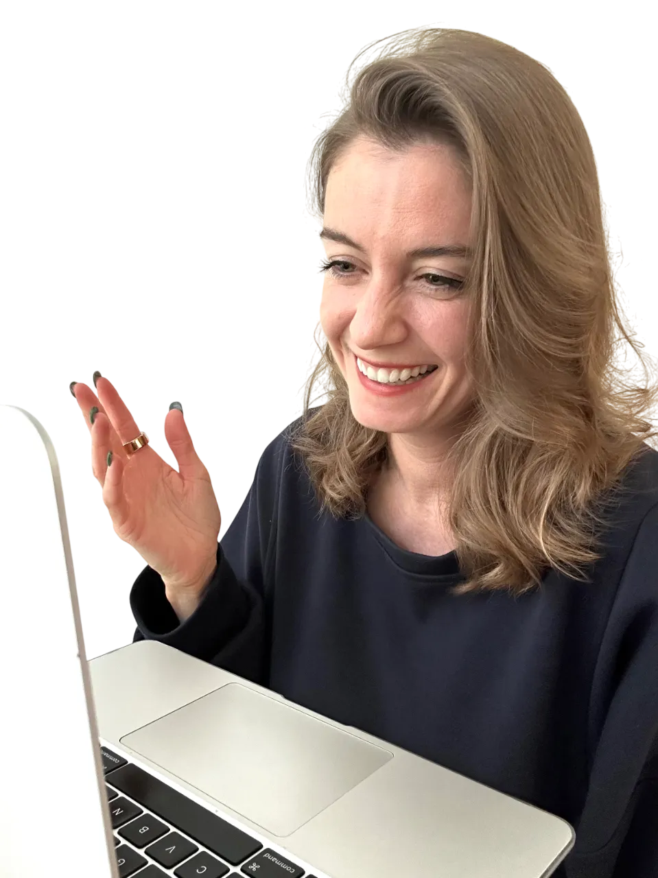 Ruth on her laptop